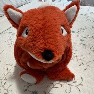 Pipers Kids Cuddle Friends Orange Fox Plush Pillow & Throw Blanket Roll